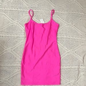 NWT Super Sexy Neon Pink Spandex Mini Dress